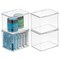 mDesign Plastic Kitchen Pantry Food Storage Bin Box, Lid - 4 Pack - Clear